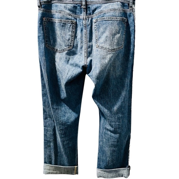 Pilcro Anthropologie Slim Boyfriend Cropped Denim Blue Jeans Size 28 Leopard - Picture 6 of 7